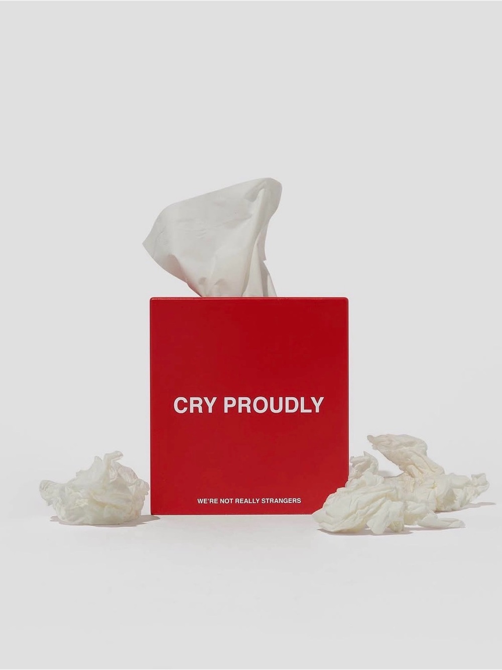 Cry Proudly Red Tissue Box